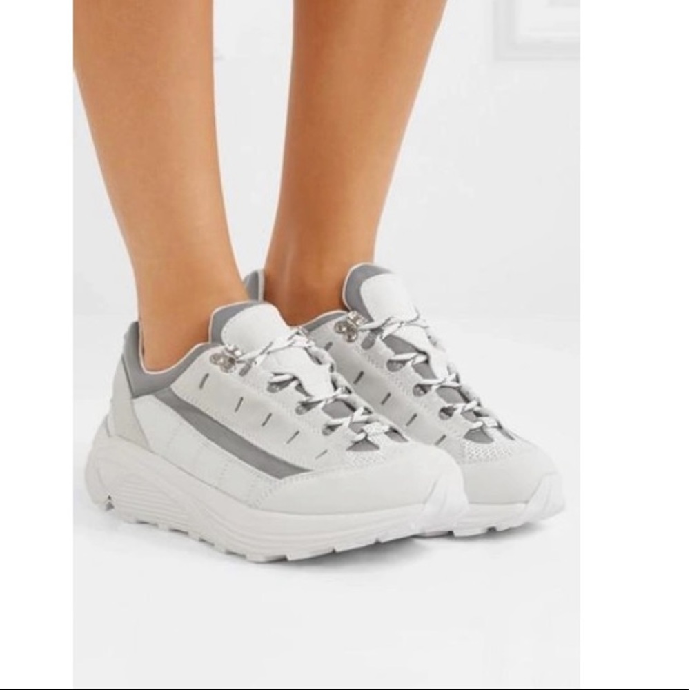Ganni Chunky Sole Leather Athletic Trainer Sneakers
